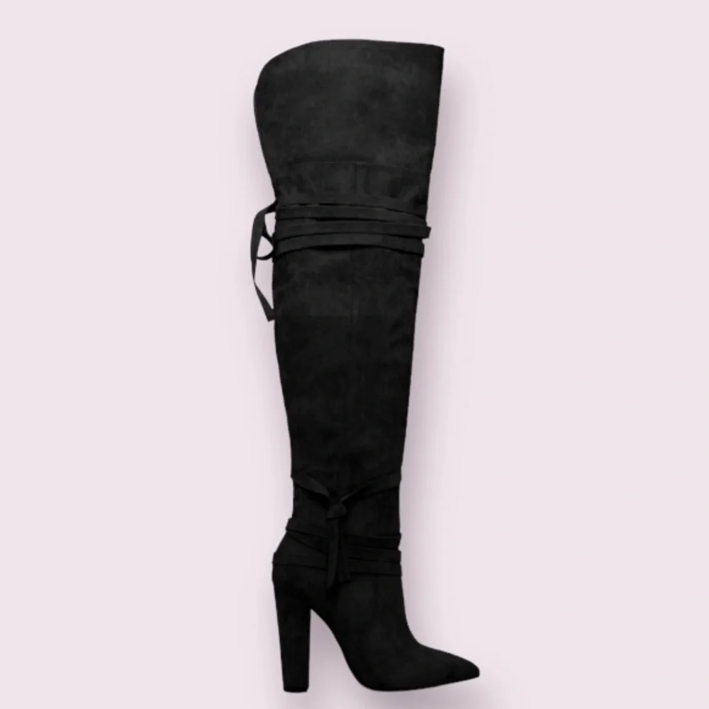 ShoeDazzle Reese Thigh-High Boot in Black